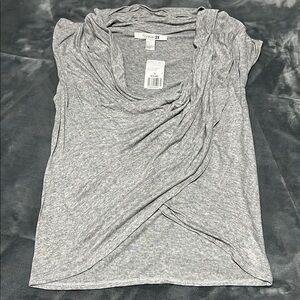 Forever 21 Gray Asymmetrical Ruched Sleeveless Blouse